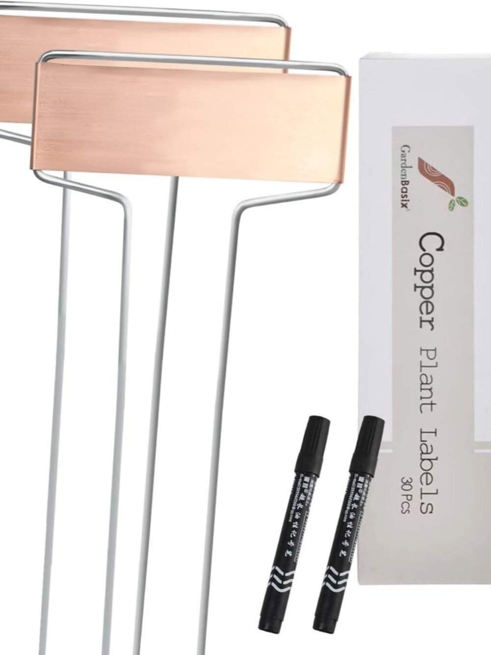 30 Copper Garden Plant Tags Planting Labels Reusable Gardening Markers with 2 Ma
